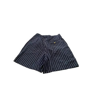 Lizsport Blue & White High Rise Striped Pattern Chino Shorts Size 12